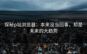 探秘p站浏览器：本来没当回事，却是未来的大趋势