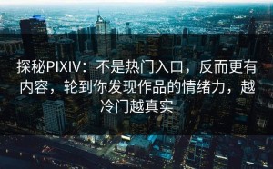 探秘PIXIV：不是热门入口，反而更有内容，轮到你发现作品的情绪力，越冷门越真实