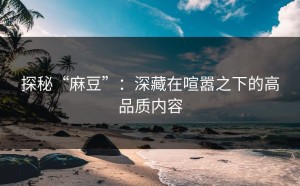 探秘“麻豆”：深藏在喧嚣之下的高品质内容