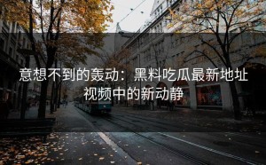 意想不到的轰动：黑料吃瓜最新地址视频中的新动静