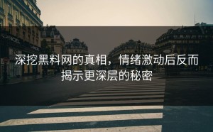 深挖黑料网的真相，情绪激动后反而揭示更深层的秘密