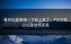 看到后面情绪一下就上来了，P站这轮讨论度悄悄变高