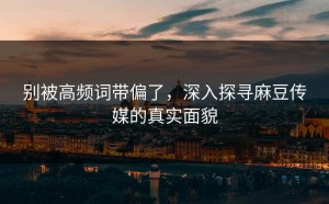 别被高频词带偏了，深入探寻麻豆传媒的真实面貌
