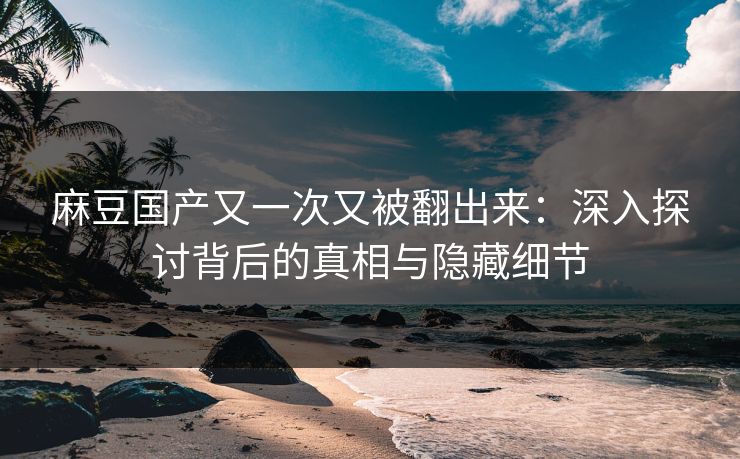 麻豆国产又一次又被翻出来：深入探讨背后的真相与隐藏细节