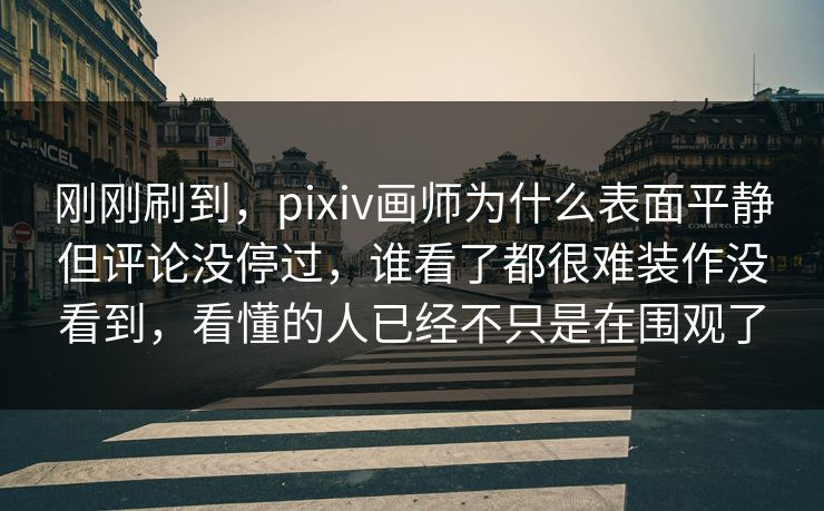 刚刚刷到，pixiv画师为什么表面平静但评论没停过，谁看了都很难装作没看到，看懂的人已经不只是在围观了